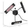 Calefactor Eléctrico Exterior por Infrarrojos con Control Remoto y 1000W/2000W/3000W Sombrilla Ø87x22cm Negro - Ogal.Es