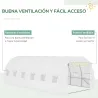 Cubierta de Repuesto para Invernadero 600x300x200cm Tipo Túnel Carpa de Invernadero con 12 Ventanas Blanco - Ogal.Es