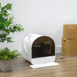 Arenero para Gatos Caja de Arena Cerrada para Gatos con Bandeja Extraíble Pala y Filtro 43x44x47 cm Blanco - Ogal.Es
