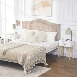 Juego de 2 Mesitas de Noche con Cajón y Patas de Madera para Dormitorio Salón Cama Oficina 40,5x30,5x60 cm Blanco - Ogal.Es