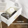 Juego de 2 Mesitas de Noche con Cajón y Patas de Madera para Dormitorio Salón Cama Oficina 40,5x30,5x60 cm Blanco - Ogal.Es