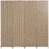 Biombo Separador de Ambientes de 4 Paneles Plegables de Madera de Pino y Fibra de Papel 180x180cm Marrón y Blanco - Ogal.Es