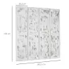 Biombo Divisor Separador de Ambientes de 4 Paneles Plegables de Madera de Paulonia 160,5x170 cm Blanco Rústico - Ogal.Es