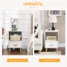 Mesita de Noche con 1 Cajón y Estante Mesa Auxiliar de Estilo Nórdico para Salón Dormitorio 40x40x62 cm Blanco - Ogal.Es