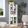 Estantería de Madera con 1 Cajón y 9 Compartimentos Mueble Librería para Salón Oficina Estudio 60x26x158cm Blanco - Ogal.Es