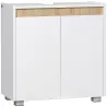 Mueble para Debajo del Lavabo Armario Bajo con 2 Puertas y Almacenamiento Interior 57x33x60 cm Blanco - Ogal.Es