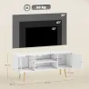 Mueble de TV con 2 Puertas 2 Estantes de Almacenamiento para Televisores de hasta 55 Pulgadas 120x34x50 cm Blanco - Ogal.Es