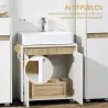 Mueble para Debajo del Lavabo Armario Bajo con 2 Puertas y Almacenamiento Interior 57x33x60 cm Blanco - Ogal.Es