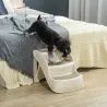 Escalera para Mascotas de 3 Peldaños Plegable Escalón para Perros Gatos para Cama Sofá 49x38x38 cm Crema - Ogal.Es