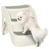 Escalera para Mascotas de 3 Peldaños Plegable Escalón para Perros Gatos para Cama Sofá 49x38x38 cm Crema - Ogal.Es