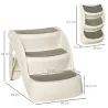 Escalera para Mascotas de 3 Peldaños Plegable Escalón para Perros Gatos para Cama Sofá 49x38x38 cm Crema - Ogal.Es
