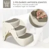 Escalera para Mascotas de 3 Peldaños Plegable Escalón para Perros Gatos para Cama Sofá 49x38x38 cm Crema - Ogal.Es
