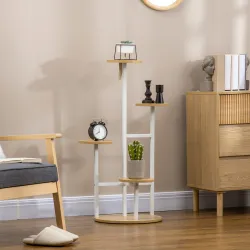 Soporte para Plantas de 4 Niveles Estantería para Macetas para Interior y Exterior 40x40x95,5 cm Natural - Ogal.Es