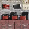 Caja de Herramientas de Acero con 4 Cajones Bandeja Tapa Abatible y Cierres Metálicos 51x22x39,5 cm Negro y Rojo - Ogal.Es