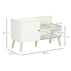 Banco Zapatero para 4 Pares con Compartimento Abierto y Asiento con Cojín para Entrada Pasillo 80x33x49 cm Blanco - Ogal.Es