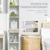 Columna de Baño Armario Alto Auxiliar con Estantes Ajustables para Ducha Aseo Dormitorio 30x33x165 cm Blanco - Ogal.Es