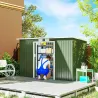 Caseta de Exterior 280x130x172 cm Cobertizo de Jardín con Puertas Correderas Base y Ventilaciones Verde Claro - Ogal.Es