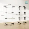 Tendedero de Ropa Plegable con Ruedas 3 Niveles con Alas Plegables y Colgadores 125x64x172 cm Negro y Blanco - Ogal.Es