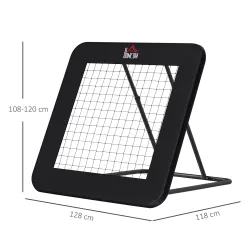 Red de Rebote Plegable con Ángulo Ajustable para Entrenamiento de Fútbol Béisbol y Más 128x118x108-120 cm Negro - Ogal.Es