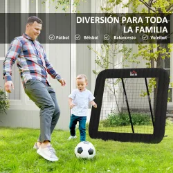 Red de Rebote Plegable con Ángulo Ajustable para Entrenamiento de Fútbol Béisbol y Más 128x118x108-120 cm Negro - Ogal.Es