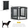 Parque Plegable para Perros de 6 Paneles Convertible en Barrera de Seguridad para Mascotas 117x103x74 cm Negro - Ogal.Es