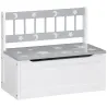 2 en 1 Banco Infantil con Baúl de Almacenamiento para Niños de +18 Meses Carga 50 kg 60x30x50 cm Gris y Blanco - Ogal.Es
