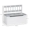 2 en 1 Banco Infantil con Baúl de Almacenamiento para Niños de +18 Meses Carga 50 kg 60x30x50 cm Gris y Blanco - Ogal.Es