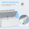 2 en 1 Banco Infantil con Baúl de Almacenamiento para Niños de +18 Meses Carga 50 kg 60x30x50 cm Gris y Blanco - Ogal.Es