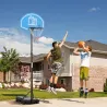 Canasta de Baloncesto para Exterior Altura Ajustable 160-210 cm con Ruedas y Base Rellenable 76x48x254 cm Negro - Ogal.Es