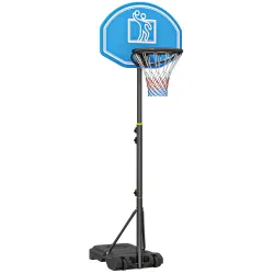 Canasta de Baloncesto para Exterior Altura Ajustable 160-210 cm con Ruedas y Base Rellenable 76x48x254 cm Negro - Ogal.Es