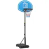 Canasta de Baloncesto para Exterior Altura Ajustable 160-210 cm con Ruedas y Base Rellenable 76x48x254 cm Negro - Ogal.Es