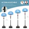 Canasta de Baloncesto para Exterior Altura Ajustable 160-210 cm con Ruedas y Base Rellenable 76x48x254 cm Negro - Ogal.Es