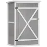 Armario de Jardín de Madera para Exterior para Herramientas con 2 Estantes y Techo Asfáltico 75x56x115 cm Gris - Ogal.Es