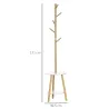 2 en 1 Perchero de Pie de Bambú con 2 Estantes 5 Ganchos para Ropa Bolsos para Entrada 39,5x39,5x171 cm Natural - Ogal.Es