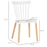 Juego de 4 Sillas de Comedor Estilo Nórdico con Respaldo de Polipropileno y Patas de Madera 48x52,5x83 cm Blanco - Ogal.Es