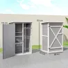 Armario de Jardín de Madera para Exterior para Herramientas con 2 Estantes y Techo Asfáltico 75x56x115 cm Gris - Ogal.Es