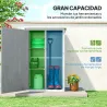 Armario de Jardín de Madera para Exterior para Herramientas con 2 Estantes y Techo Asfáltico 75x56x115 cm Gris - Ogal.Es