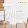 Juego de 4 Sillas de Comedor Estilo Nórdico con Respaldo de Polipropileno y Patas de Madera 48x52,5x83 cm Blanco - Ogal.Es