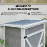 Armario de Jardín de Madera para Exterior para Herramientas con 2 Estantes y Techo Asfáltico 75x56x115 cm Gris - Ogal.Es