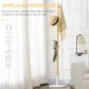 Perchero de Pasillo Moderno con 8 Ganchos para Ropas Bolsas Perchero de Árbol para Entrada Ø37,8x175,6 cm Natural - Ogal.Es