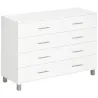 Cómoda con 4 Cajones de Dormitorio con Patas Cajonera de Estilo Moderno para Salón Entrada 112x38,2x81 cm Blanco - Ogal.Es