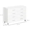 Cómoda con 4 Cajones de Dormitorio con Patas Cajonera de Estilo Moderno para Salón Entrada 112x38,2x81 cm Blanco - Ogal.Es