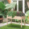 Huerto Urbano Elevado de Madera 122,5x56,5x76 cm con Tela no Tejida para Cultivos Plantas Flores Natural - Ogal.Es