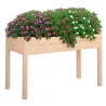 Huerto Urbano Elevado de Madera 122,5x56,5x76 cm con Tela no Tejida para Cultivos Plantas Flores Natural - Ogal.Es