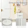 Perchero de Pie de Madera con 6 Ganchos para Ropas Bolsos para Salón Entrada Dormitorio 35x35x174 cm Blanco - Ogal.Es