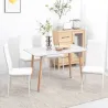 Set de 4 Sillas de Comedor Tapizadas de Piel Sintética con Respaldo Alto y Patas de Acero 41x50x97 cm Blanco - Ogal.Es