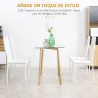 Set de 4 Sillas de Comedor Tapizadas de Piel Sintética con Respaldo Alto y Patas de Acero 41x50x97 cm Blanco - Ogal.Es
