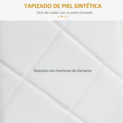 Set de 4 Sillas de Comedor Tapizadas de Piel Sintética con Respaldo Alto y Patas de Acero 41x50x97 cm Blanco - Ogal.Es