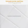 Set de 4 Sillas de Comedor Tapizadas de Piel Sintética con Respaldo Alto y Patas de Acero 41x50x97 cm Blanco - Ogal.Es