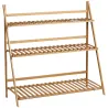 Soporte para Plantas de Bambú Escalera para Flores Plegable para Interior y Exterior 100x39x97 cm Natural - Ogal.Es
